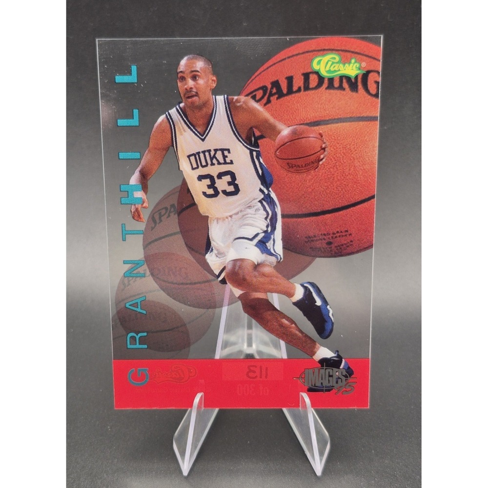1995 Classic Images Four Sport Grant Hill #E1 Clear Excitement #ed/300 Duke RC